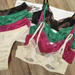 Satin Lingerie Set, French Lace Front Opening Bra - Ultra Thin Cup, Minimiser for Large Breasts & Push Up for Small BANERDANNI - Image 6