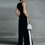 Spring Summer Sleeveless Straps Vacation Jumpsuit Woman Sexy Deep V Neck Hollow Rompers New Elegant Striped Print Beach Overalls - Image 2