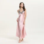Women's Nightdress Lace Satin Nightgowns Sexy Lingerie Long Chemise Sleepwear - Image 4