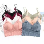 Women's Bra Set Sexy Beauty Back Tops Lace Push-up Bras and Panty Sets Wire Free Lingerie Solid Padded Intimates Underwear - Image 3