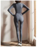 Womens Jumpsuits Long Sleeve Yoga Playsuits Slim Fit Stretch One Piece Romper Sexy Fitness Female Basic Tight Zipper Sportwears - Image 2