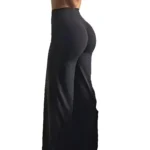 Ladies High-Waisted Wide-Leg Yoga Pants Solid Color Elastic Waistband Comfortable Fabric for Outdoor Fitness - Image 6