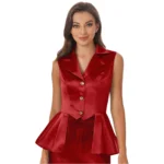 Women Sleeveless Vests Steampunk Victorian Costumes Waistcoat Jacket Top Turn-Down Collar Tuxedo Tank Top Cosplay Gothic Outfit - Image 3
